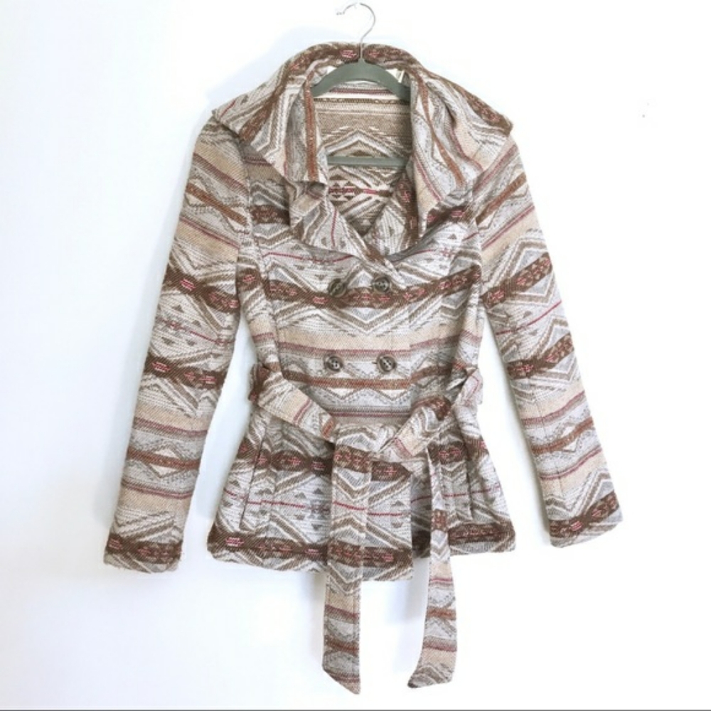 Anthropologie Southwest Aztec Print Coat